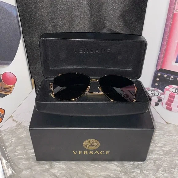 Versace Sunglasses Full Inclusion Versace 4457 GB1/81 Polarised Sunglasses - US main image 4
